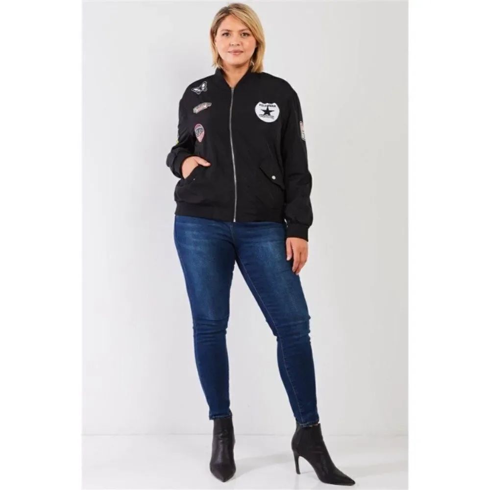 Aviator Retro Patches Bomber Jacket Size 1X